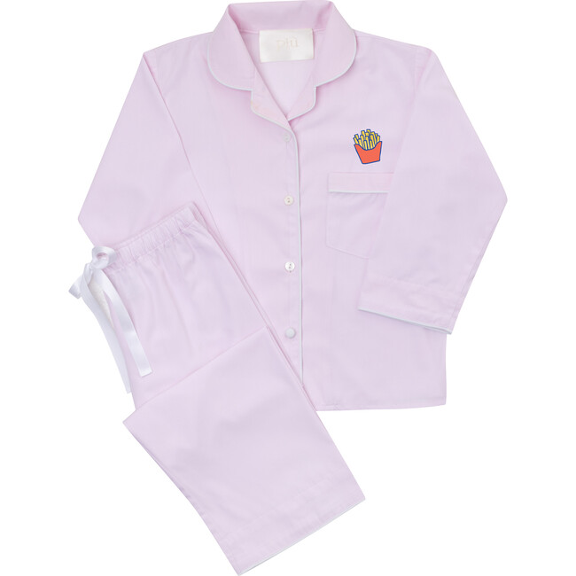 Monogrammable Classic Collar Pajama Set, Pale Pink - Pajamas - 3