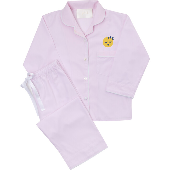 Monogrammable Classic Collar Pajama Set, Pale Pink - Pajamas - 4