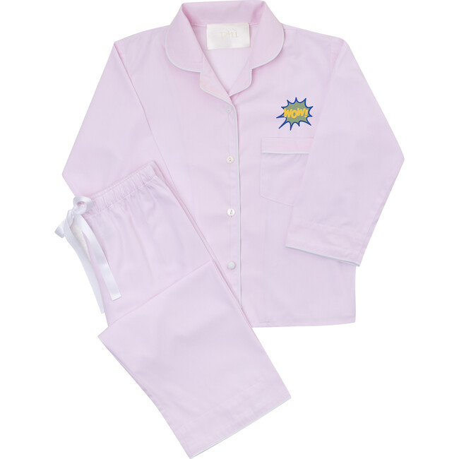 Monogrammable Classic Collar Pajama Set, Pale Pink - Pajamas - 6