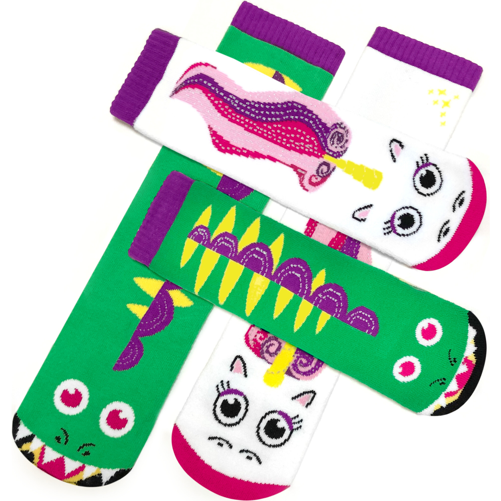Dragon & Unicorn Mommy and Me Mismatched Socks Set (2 Pairs) - Socks - 1