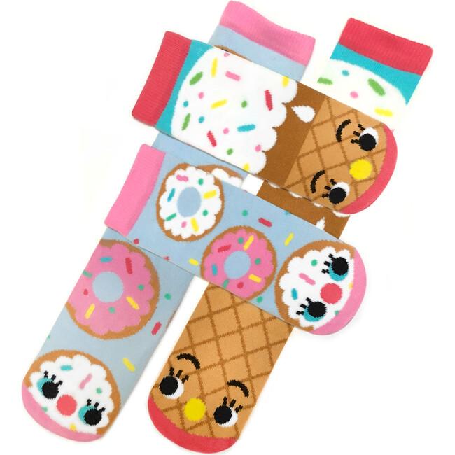 Donut & Ice Cream, Mismatched Socks Set, Kid & Adult Bundle