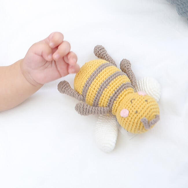 Crochet Baby Bee Rattle Toy - Rattles - 4