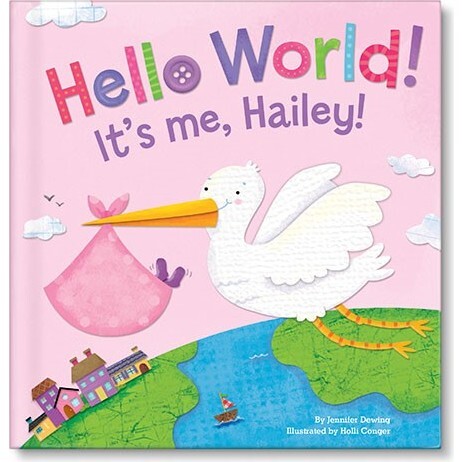 Hello World! Personalized Baby Book, Pink