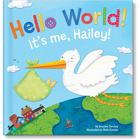 Hello World! Personalized Baby Book, Blue