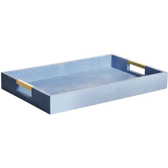 Modern Shagreen Desk Tray, Blue - Accents - 1