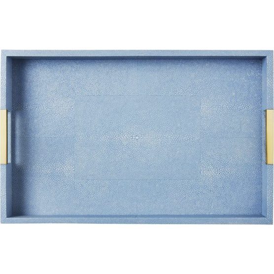 Modern Shagreen Desk Tray, Blue