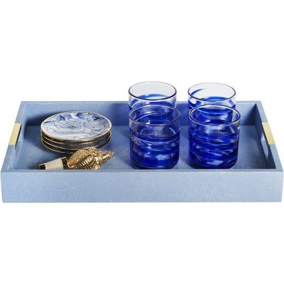 Modern Shagreen Desk Tray, Blue - Accents - 3