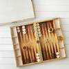 Shagreen Backgammon Set, Cream - Board Games - 3
