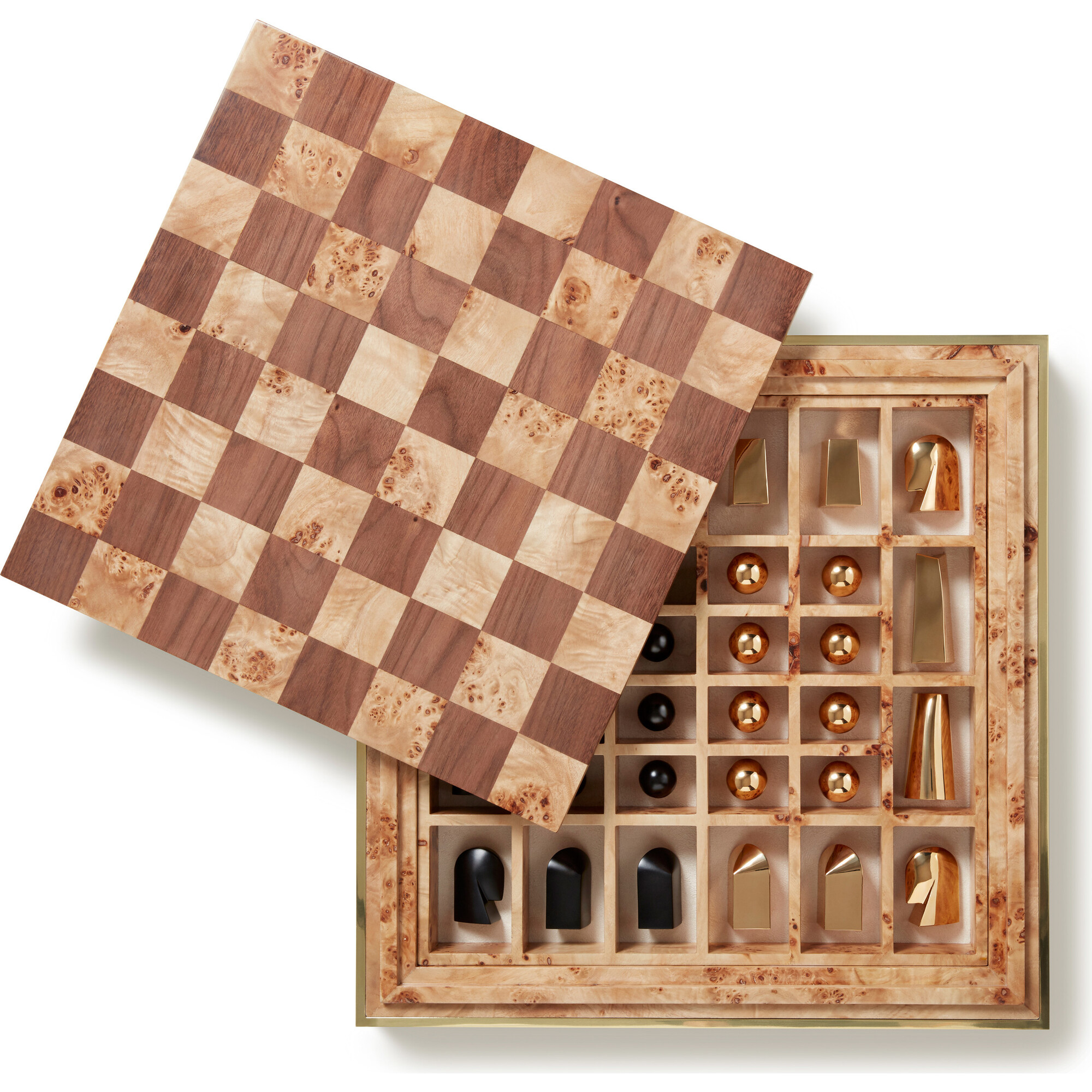 Shagreen Chess Set Chocolate AERIN Games Maisonette