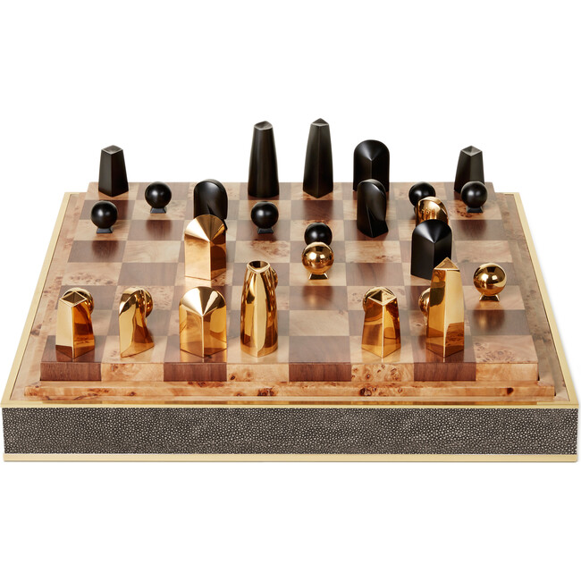 Shagreen Chess Set, Chocolate - Board Games - 5