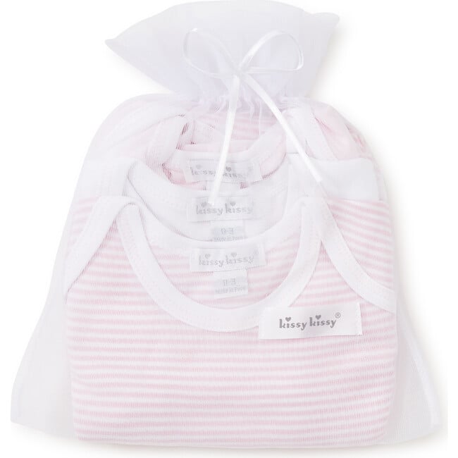 3pc Striped Onesie Set, Pink