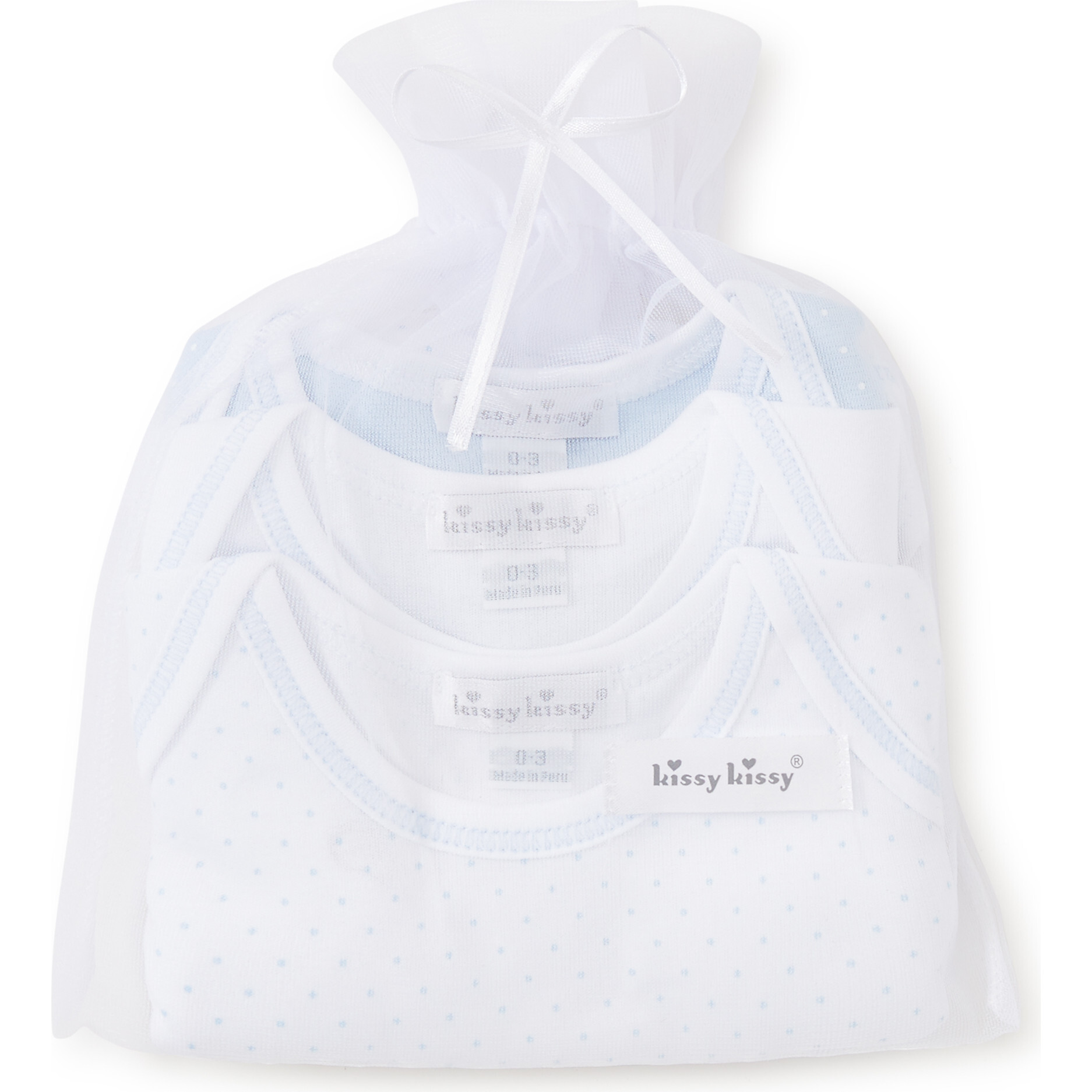 3pc Dotted Onesie Set, Blue - Onesies - 1