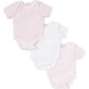 3pc Striped Onesie Set, Pink - Onesies - 2