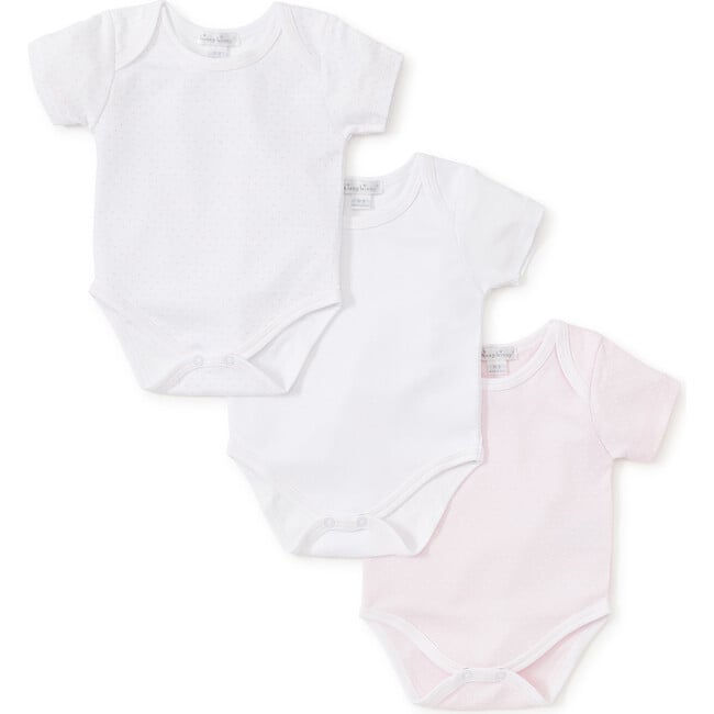 3pc Dotted Onesie Set, Pink - Onesies - 2