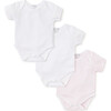 3pc Dotted Onesie Set, Pink - Onesies - 2 - thumbnail