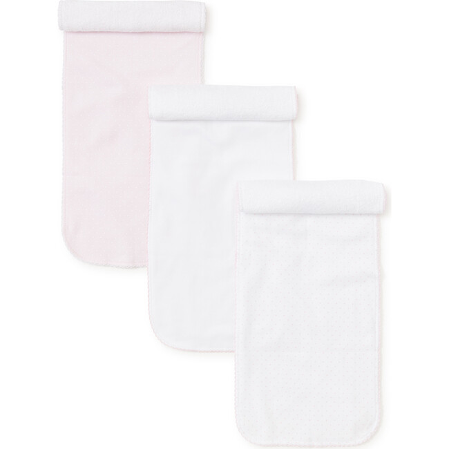 3pc Dotted Burp Cloth Set, Pink