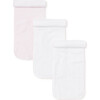 3pc Dotted Burp Cloth Set, Pink - Bibs - 2