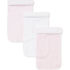 3pc Striped Burp Cloth Set, Pink - Bibs - 2 - thumbnail
