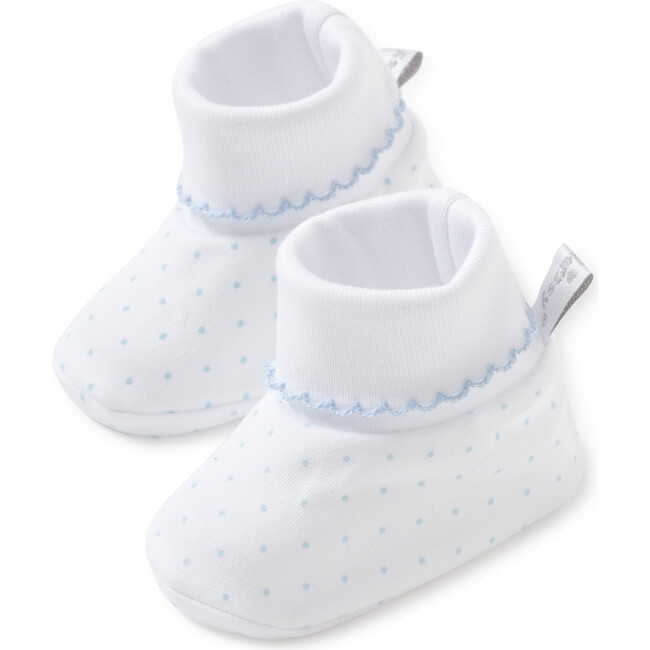 New Dots Booties, White/Blue