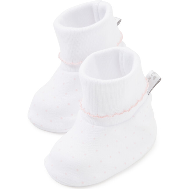 New Dots Booties, White/Pink