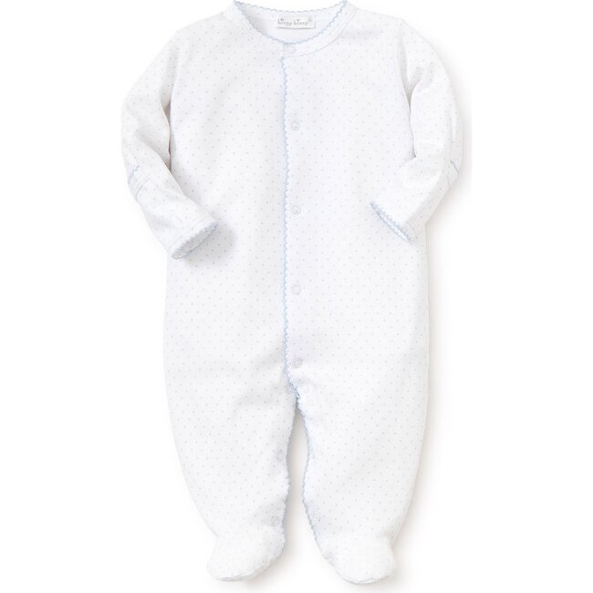 New Dots Footie, White/Blue - Onesies - 1