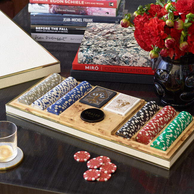 Shagreen Poker Set, Cream - Board Games - 2