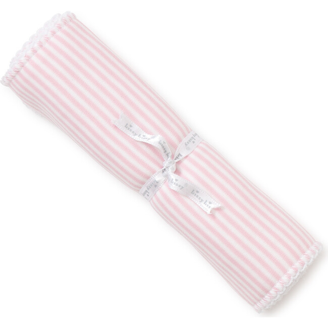 Simple Stripe Burp Cloth, Pink - Bibs - 1