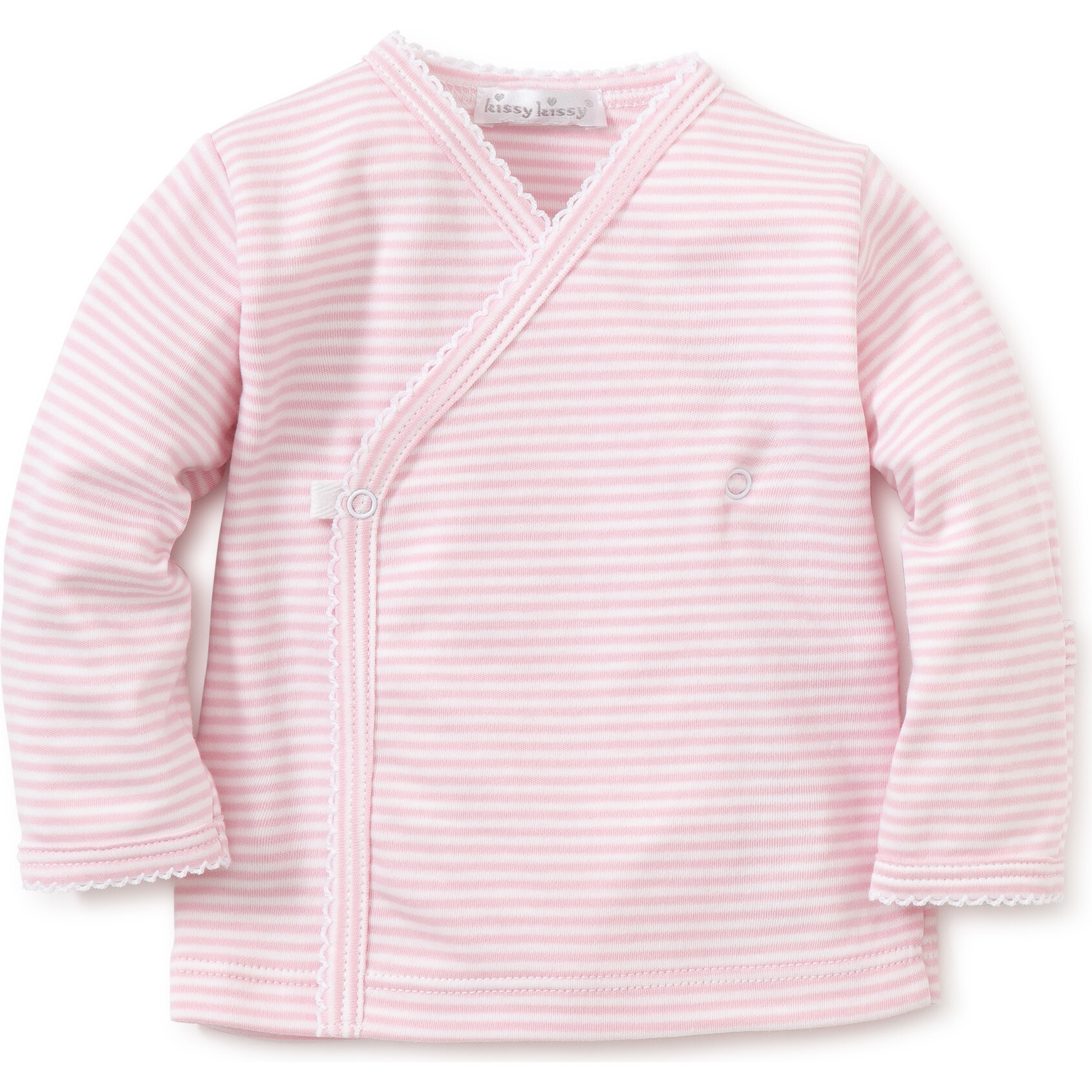 Simple Stripe Cross Tee, Pink - Tees - 1