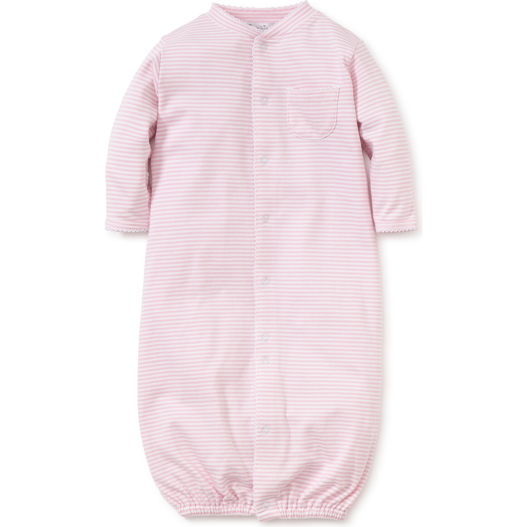 Simple Stripe Converter Gown, Pink - Onesies - 1