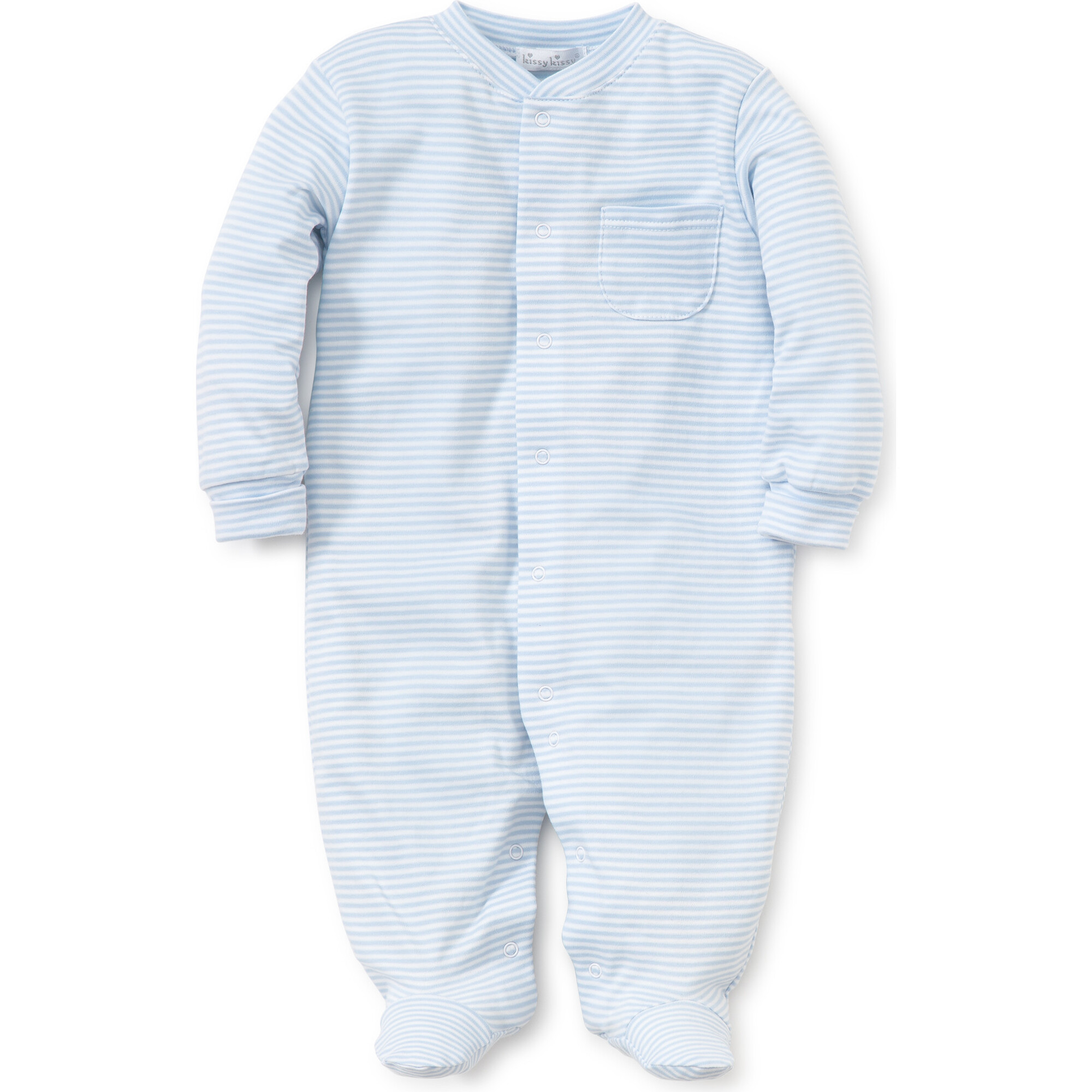 Simple Stripe Footie Large, Blue - Onesies - 1