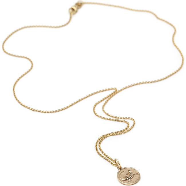 14k Gold Lizard Medallion Chain Necklace - Necklaces - 1