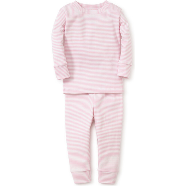 Simple Stripe Pajama Set, Pink - Pajamas - 1