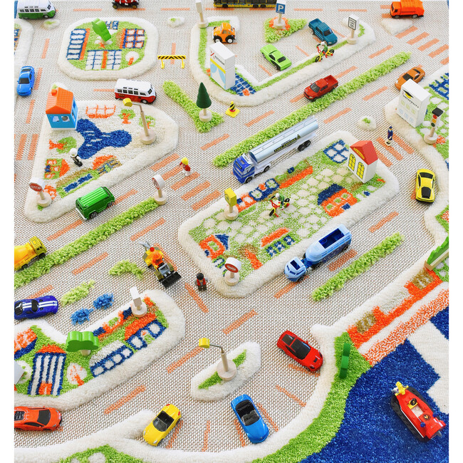 Traffic 3-D Activity Mat, Blue Large - Transportation - 3