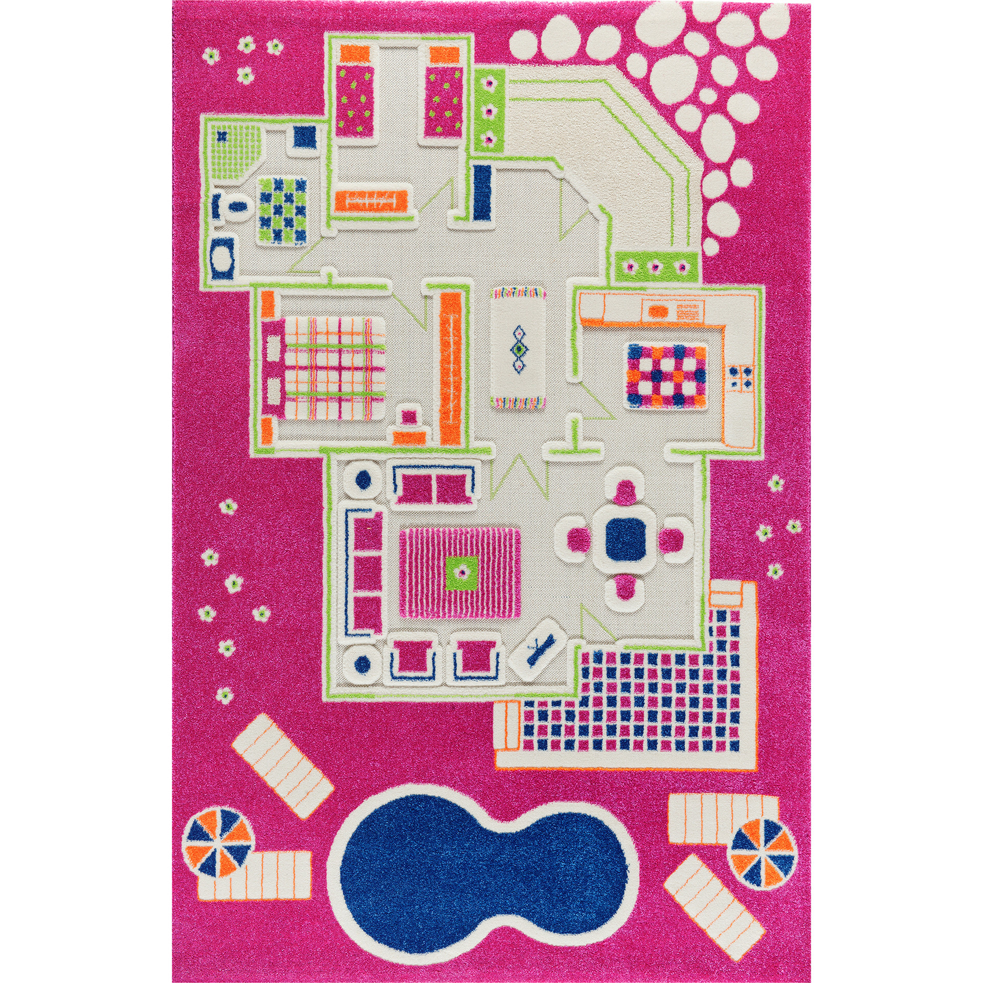 Play House 3-D Activity Mat, Pink Large - Transportation - 1