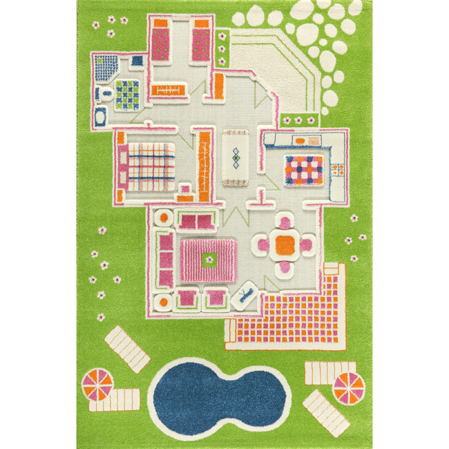 Play House 3-D Activity Mat, Green Large - Transportation - 1