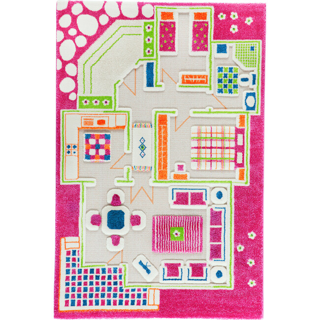 Play House 3-D Activity Mat, Pink Medium - Transportation - 1
