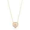 *Exclusive* Opal Puff Heart Pendant, Birthstone Inset - Necklaces - 1 - thumbnail