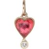 Byrdie Heart Charm, Pink Tourmaline - Necklaces - 1 - thumbnail