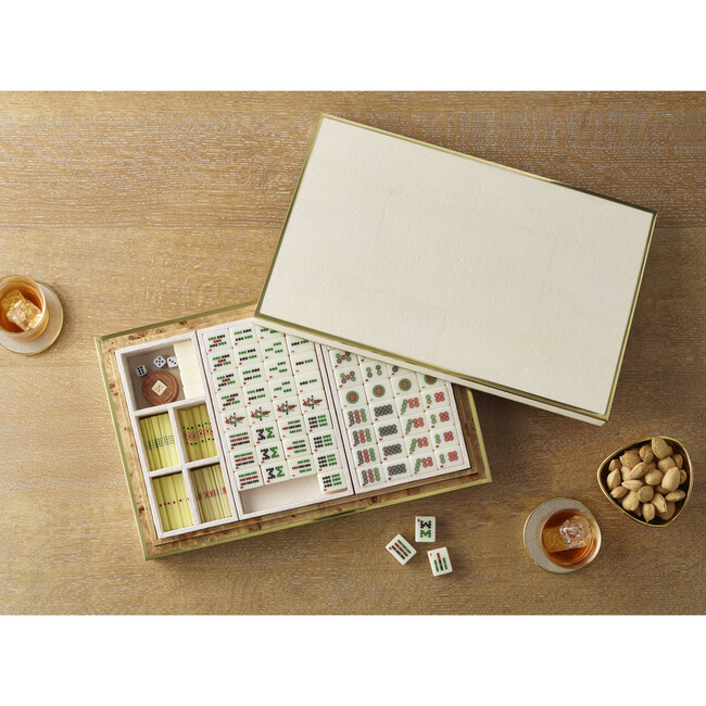 Shagreen Mahjong Set Cream AERIN Games Maisonette