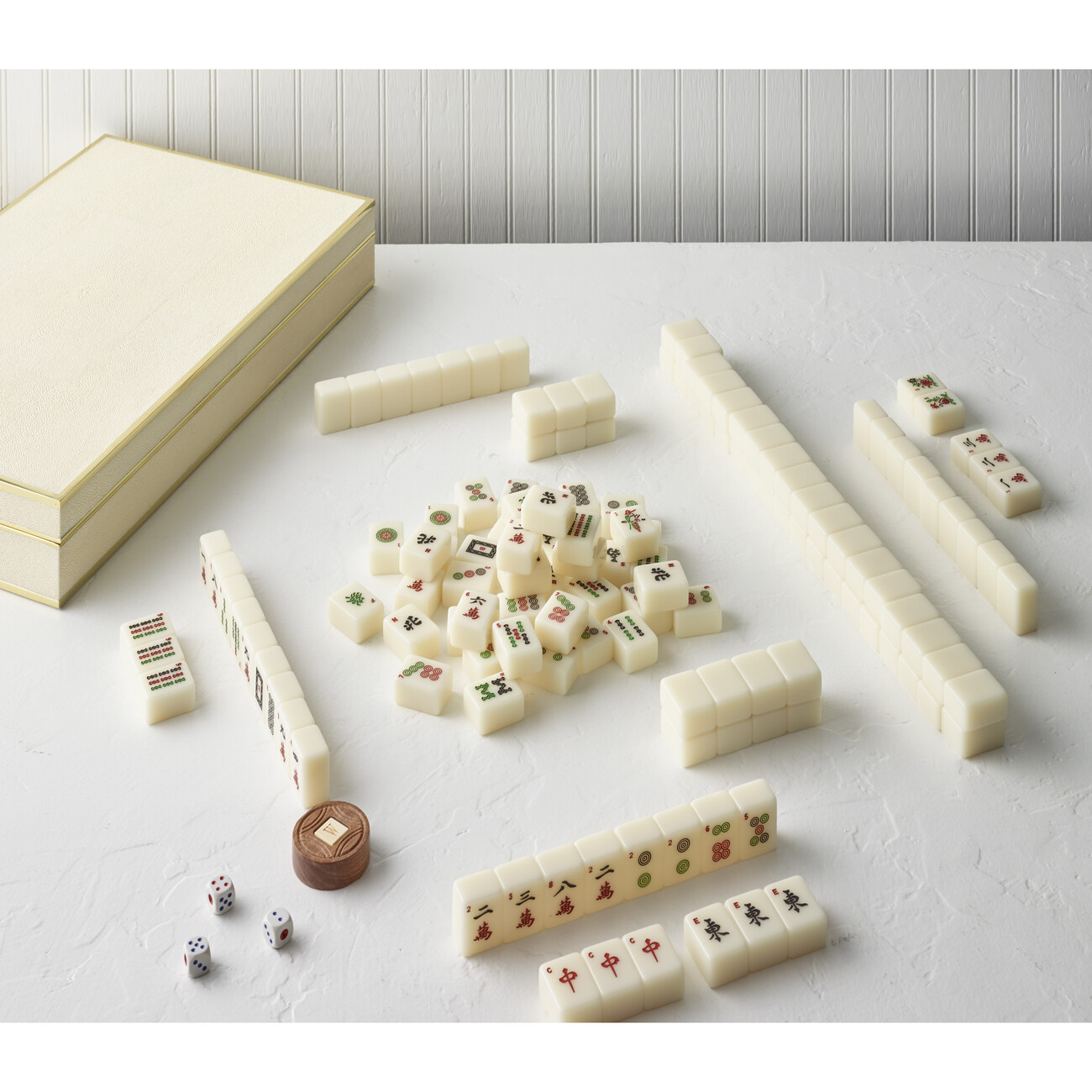 Shagreen Mahjong Set Cream AERIN Games Maisonette