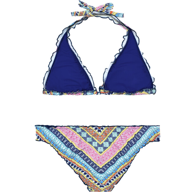 Sienna Bikini Bottoms, Pink and Aqua - Two Pieces - 4