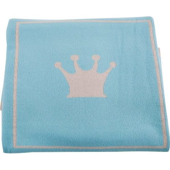 Cashmere Little Crown Blanket, Blue