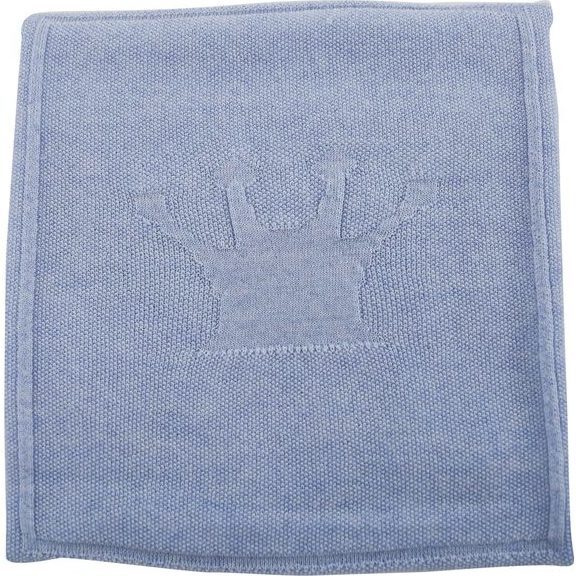 Merino Wool Little Crown Blanket, Blue