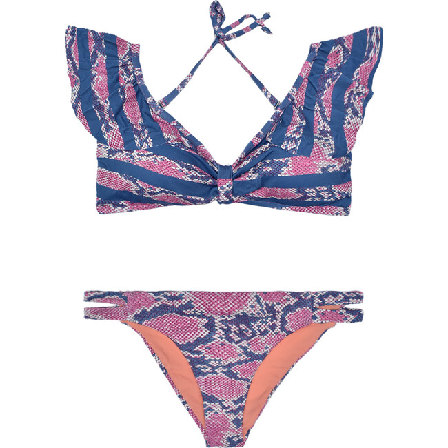 Mia Bikini Top, Pink and Blue - Two Pieces - 1
