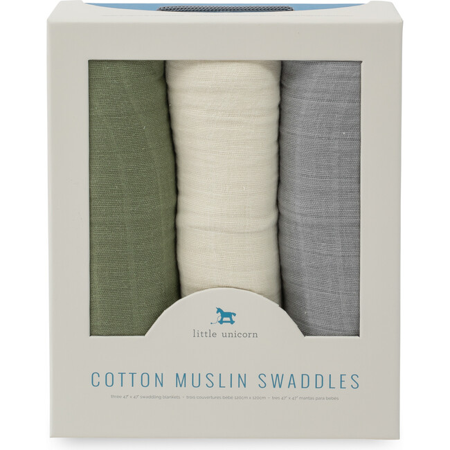 Cotton Muslin Swaddle Blanket 3 Pack, Fern Set - Swaddles - 7