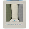 Cotton Muslin Swaddle Blanket 3 Pack, Fern Set - Swaddles - 7