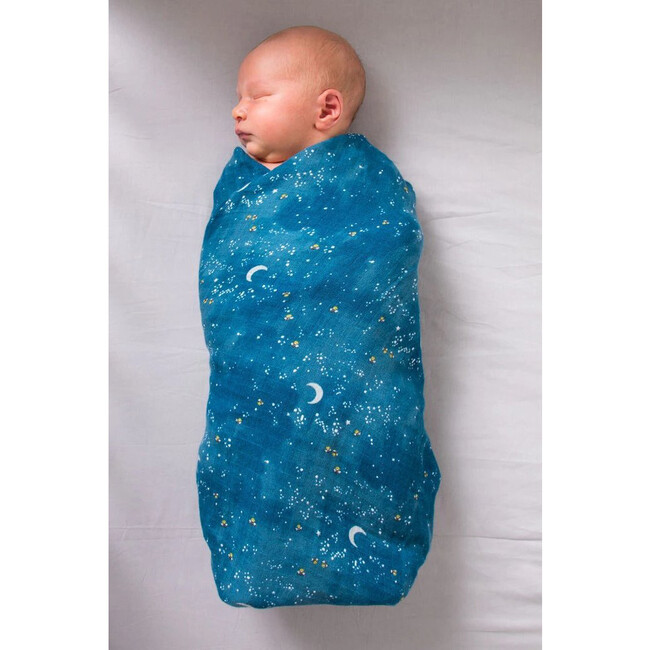 Organic Muslin Swaddle Gift Set, Fly Me To The Moon - Swaddles - 3