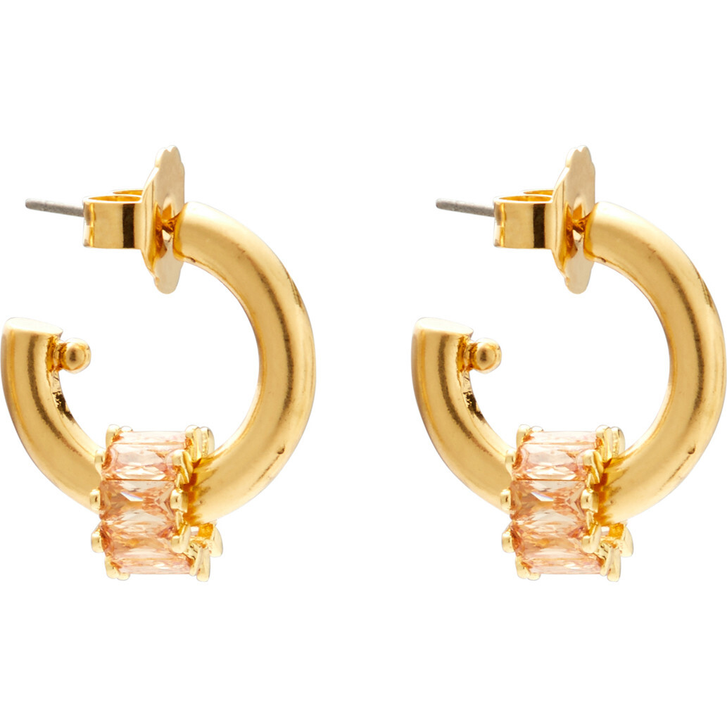 Women's Pinkie Swear Hoops, Topaz - Earrings - 1