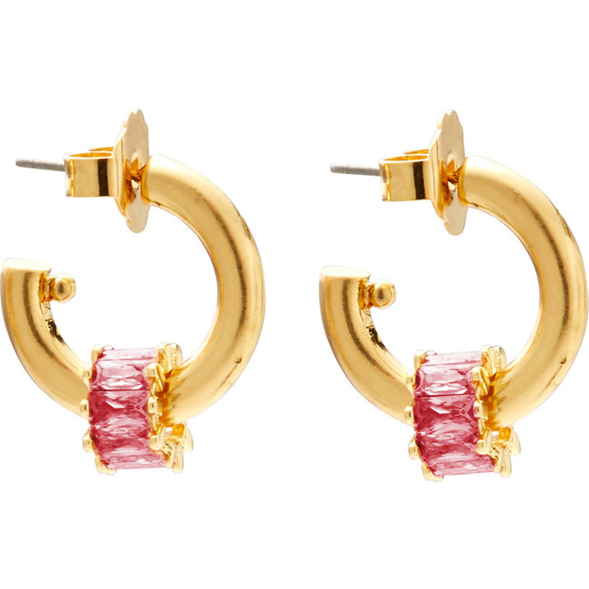 Pinkie Swear Hoops, Fuchsia - Earrings - 1
