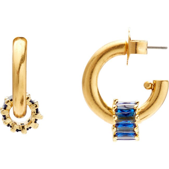 Pinkie Swear Hoops, Sapphire - Earrings - 3
